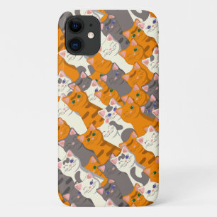 Ginger white black cat diagonal pattern Case-Mate iPhone case