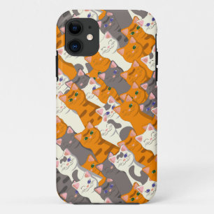 Ginger white black cat diagonal pattern Case-Mate iPhone case