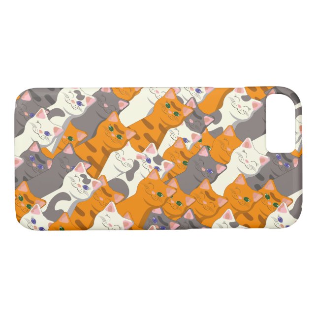 Ginger white black cat diagonal pattern Case-Mate iPhone case (Back (Horizontal))