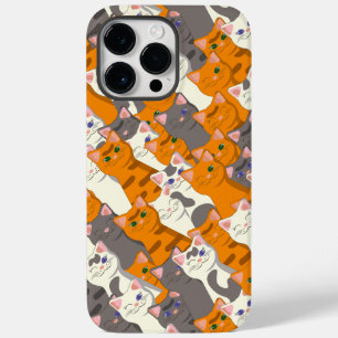 Ginger white black cat diagonal pattern Case-Mate iPhone 14 pro max case