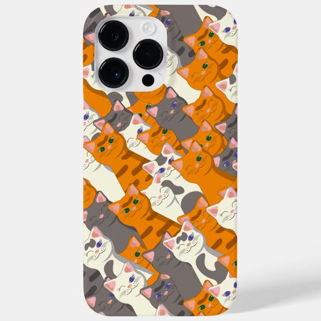 Ginger white black cat diagonal pattern Case-Mate iPhone case (Back)