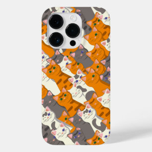 Ginger white black cat diagonal pattern Case-Mate iPhone 14 pro case