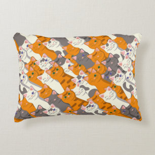 Ginger white black cat diagonal pattern decorative cushion