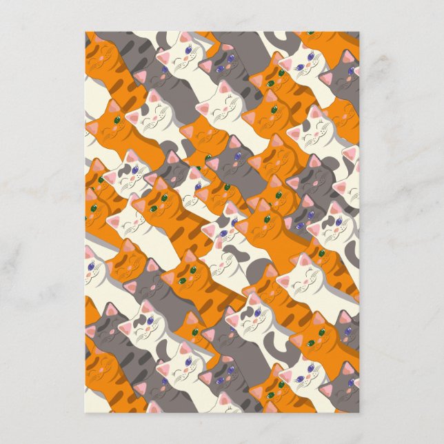 Ginger white black cat diagonal pattern enclosure card (Front)