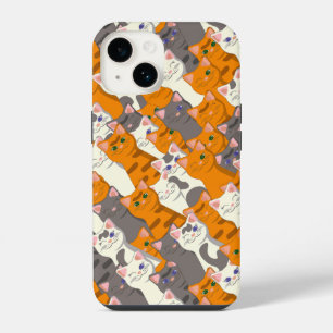 Ginger white black cat diagonal pattern iPhone 14 case