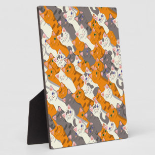 Ginger white black cat diagonal pattern plaque