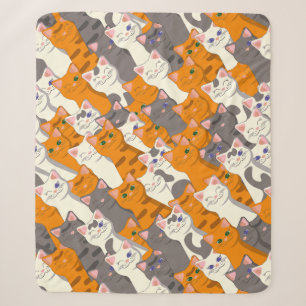Ginger white black cat diagonal pattern sherpa blanket