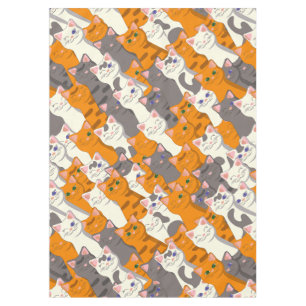 Ginger white black cat diagonal pattern tablecloth