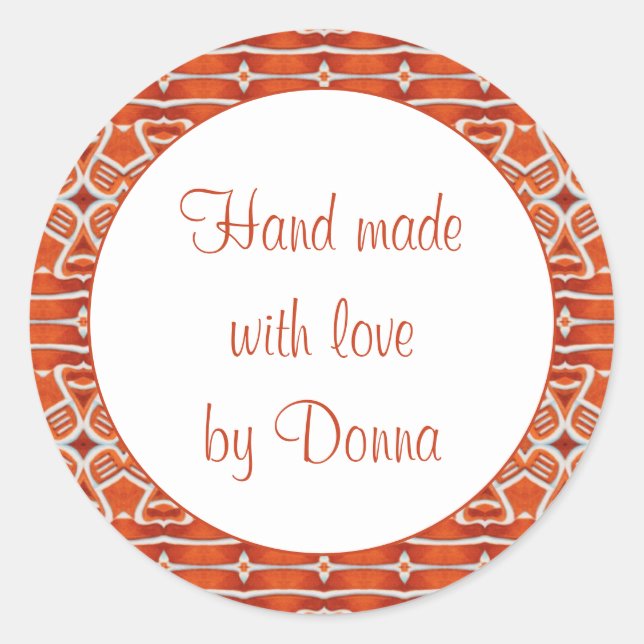 GINGERBREAD 1.5" Round "Hand Made" Stickers (Front)