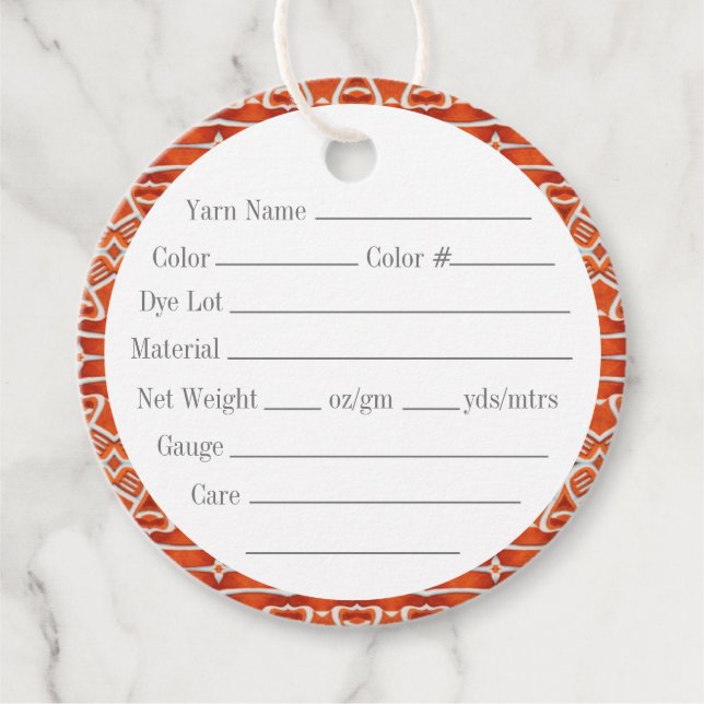 GINGERBREAD 2" Round Yarn Tags (Front)