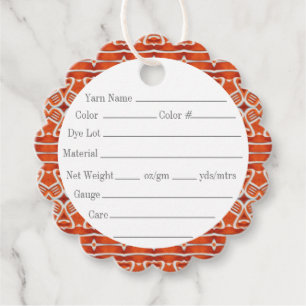GINGERBREAD 2" Scalloped Round Yarn Tags