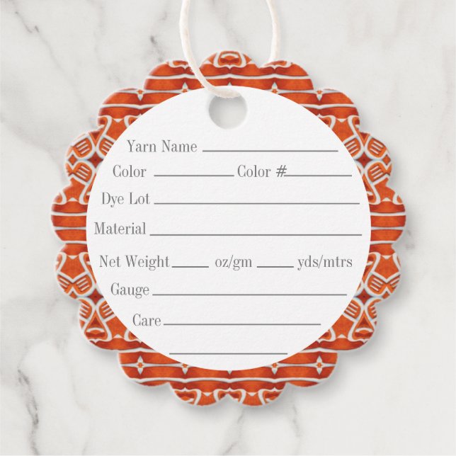 GINGERBREAD 2" Scalloped Round Yarn Tags (Front)