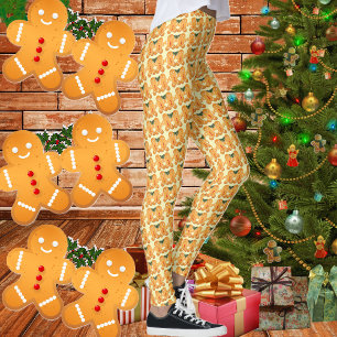 Gingerbread and Holly - Christmas Leggings