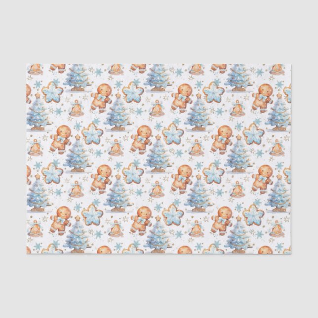 Gingerbread Baby Gingerbread Christmas Tree Tissue Paper (Front)
