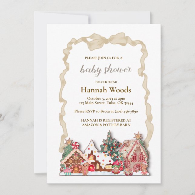 Gingerbread Baby Shower Invitation (Front)