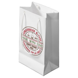 Gingerbread bakery Christmas Holiday  Small Gift Bag