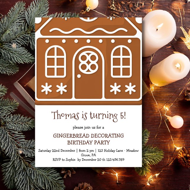 Gingerbread birthday decorating party invitation (Creator Uploaded)
