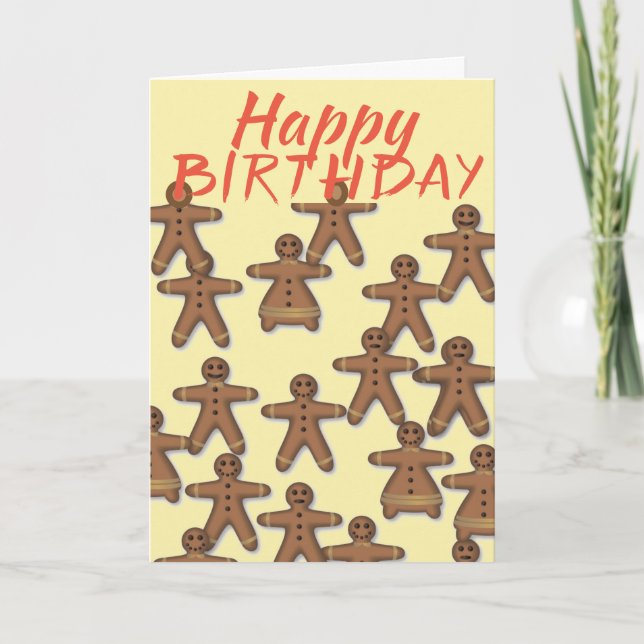 Gingerbread biscuits birthday card (Front)