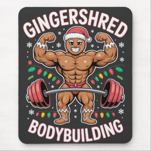 Gingerbread Bodybuilding Christmas Gym  Mouse Pad