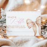 Gingerbread Bow Baby Shower Diaper Raffle Enclosure Card<br><div class="desc">Make your holiday baby shower extra special with this sweet cookie diaper raffle card. Featuring a watercolor gingerbread bow decorated with icing and candy details, this festive design is a charming way to invite guests to participate in a diaper raffle. A cosy and fun addition to your baby shower celebration....</div>