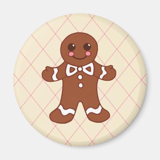 Gingerbread Boy Christmas Magnet (Front)