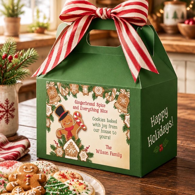 Gingerbread Boy Cookie Personalised Cookie Favour Box (Creator Uploaded)
