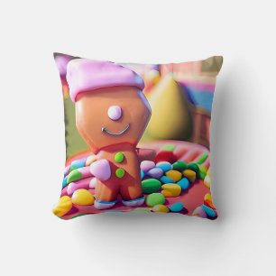 Gingerbread Boy Makes Good - Ken Gauge Art Cushion