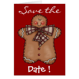 Gingerbread Boy Save the Date Card by SRF