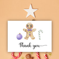 Gingerbread boy thank you card