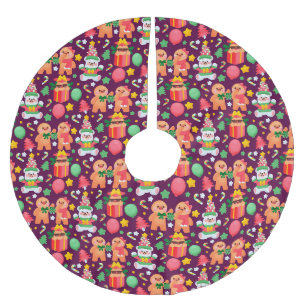 Gingerbread Brushed Polyester Tree Skirt