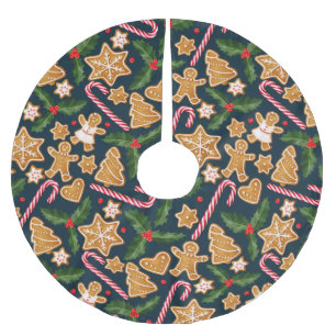 Gingerbread Brushed Polyester Tree Skirt