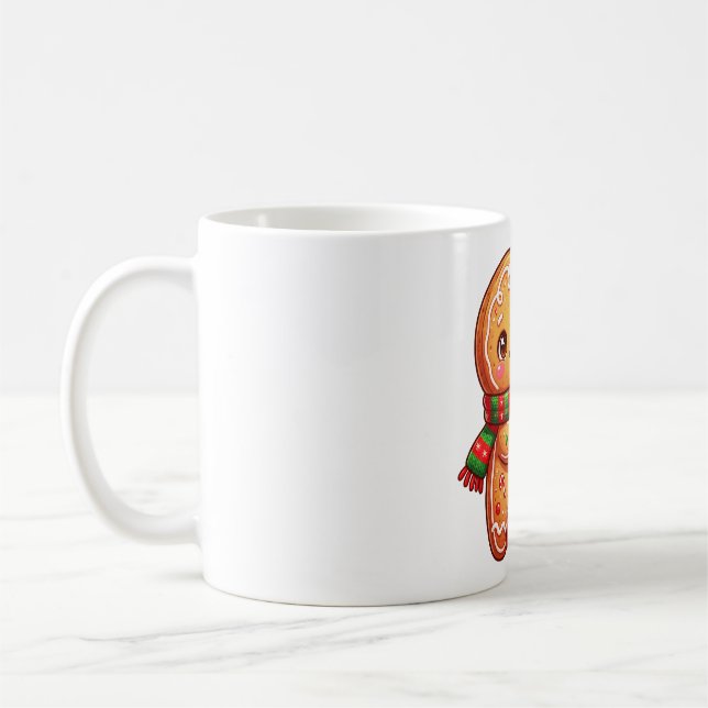 Gingerbread Buddy With Candy Cane Coffee Mug (Left)