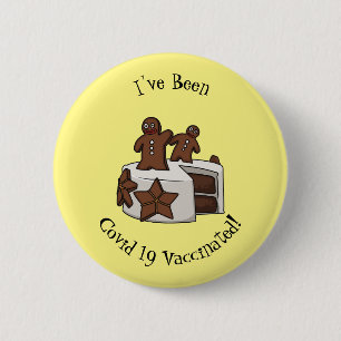 Gingerbread cake cartoon illustration 6 cm round badge