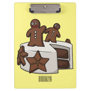 Gingerbread cake cartoon illustration clipboard