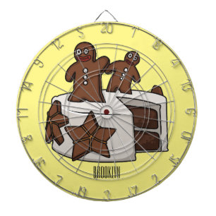 Gingerbread cake cartoon illustration dartboard