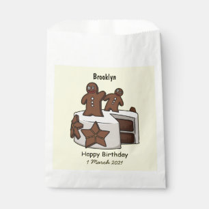 Gingerbread cake cartoon illustration favour bags