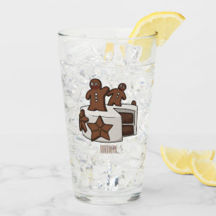 Gingerbread cake cartoon illustration glass