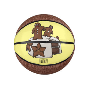 Gingerbread cake cartoon illustration mini basketball