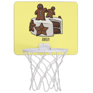 Gingerbread cake cartoon illustration mini basketball hoop