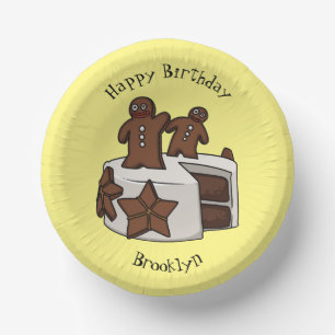 Gingerbread cake cartoon illustration paper plate