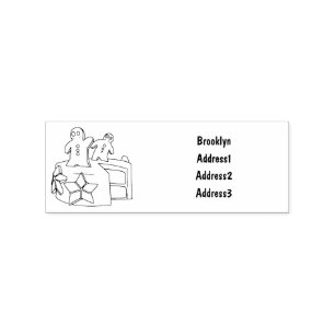 Gingerbread cake cartoon illustration rubber stamp
