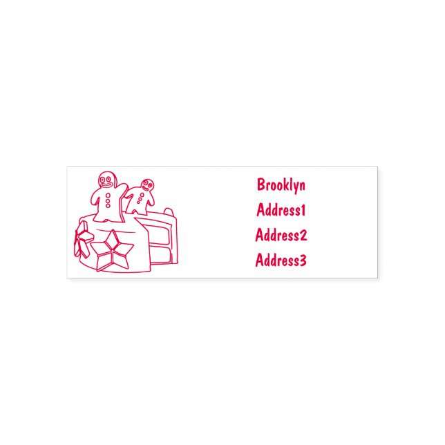 Gingerbread cake cartoon illustration self-inking stamp (Design)
