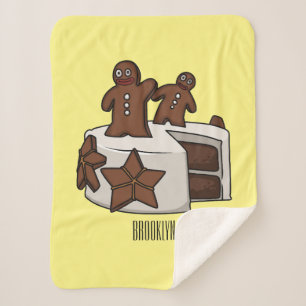 Gingerbread cake cartoon illustration sherpa blanket