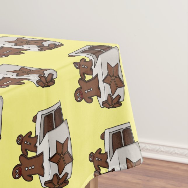 Gingerbread cake cartoon illustration tablecloth (In Situ)