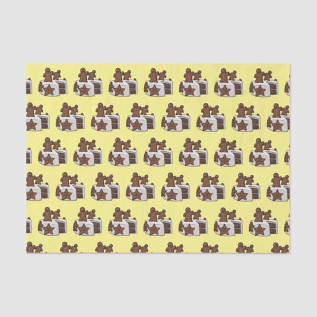Gingerbread cake cartoon illustration tissue paper (Front)