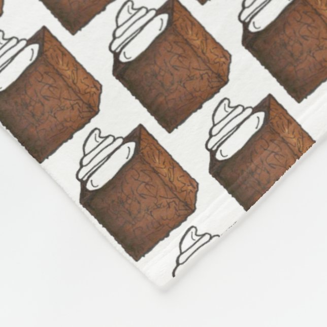Gingerbread Cake Slice Christmas Baking Holiday Fleece Blanket (Corner)