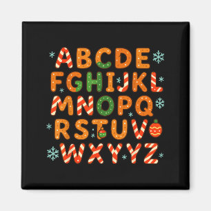 Gingerbread Candy Cane Alphabet Christmas Letters Magnet
