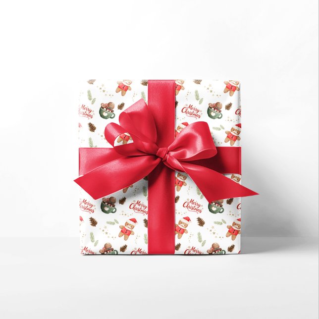 Gingerbread Candy Merry Christmas Holiday  Wrapping Paper (Creator Uploaded)