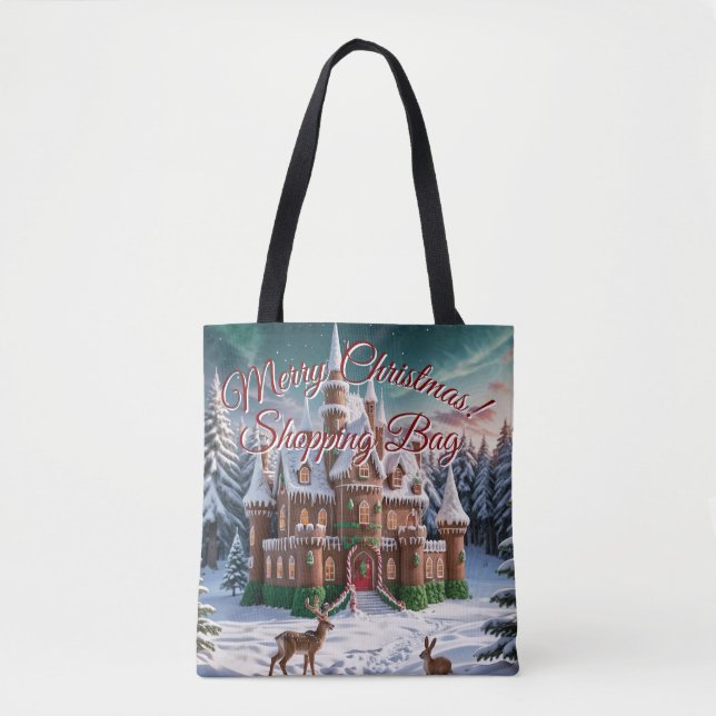 Gingerbread Castle from the Christmas Forest Tote Bag (Front)