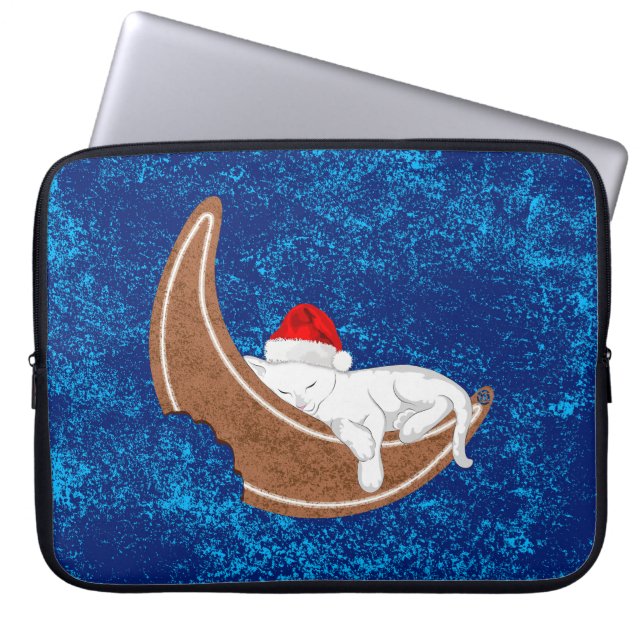 Gingerbread Cat Laptop Sleeve (Front)